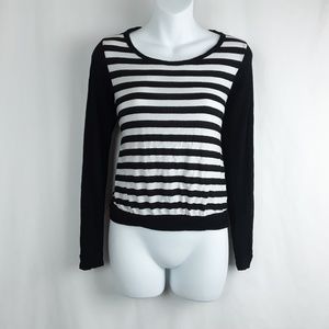 Wet Seal Tops - Black and White Stripe Shirt Wet Seal Tops - Black and White Stripe Shirt